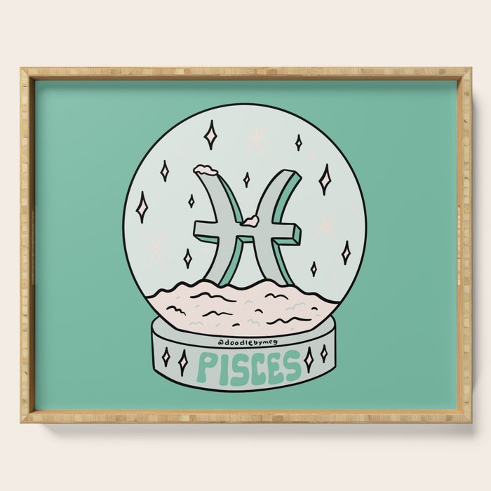 Pisces Snow Globe Serving Tray Gallery Image 1