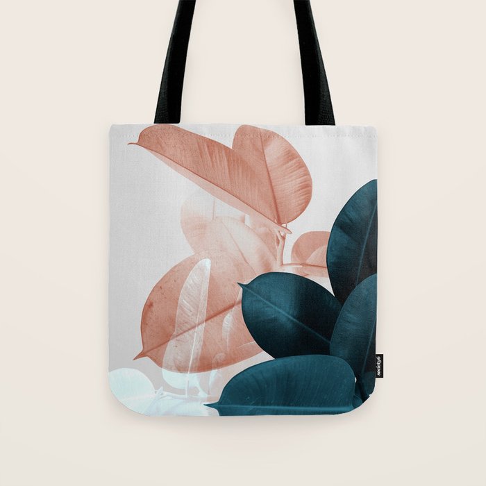 Blush & Blue Leaves Tote Bag Gallery Image 1