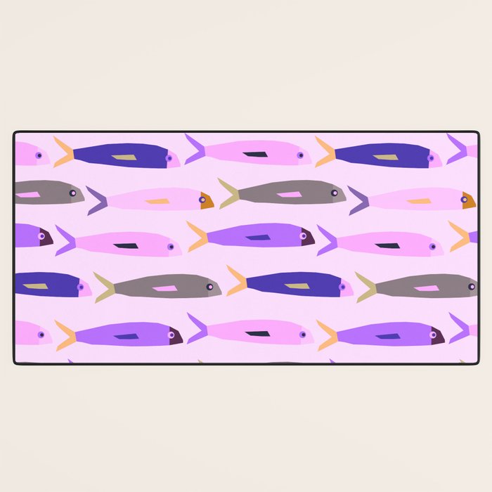 Sardines in pink and lavender Desk Mat Gallery Image 3