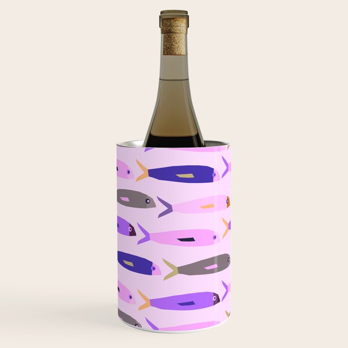 Sardines in pink and lavender Wine Chiller Gallery Image 2