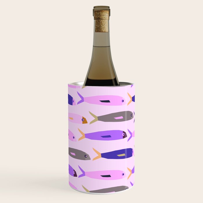 Sardines in pink and lavender Wine Chiller Gallery Image 1
