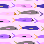 Sardines in pink and lavender Coffee Mug Gallery Image 2