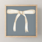 Bows & Ribbons Pattern LXI Neutral Grey Mini Art Print Gallery Image 1