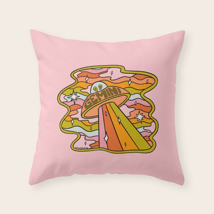 Gemini UFO Throw Pillow Gallery Image 1