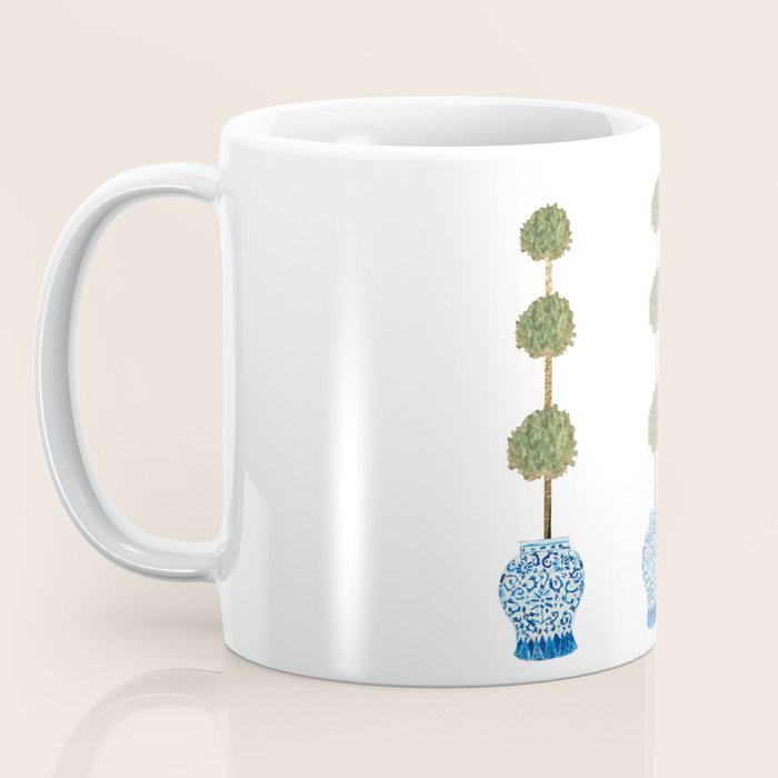 Three Hand Painted Topiary Topiaries  Coffee Mug Gallery Image 3