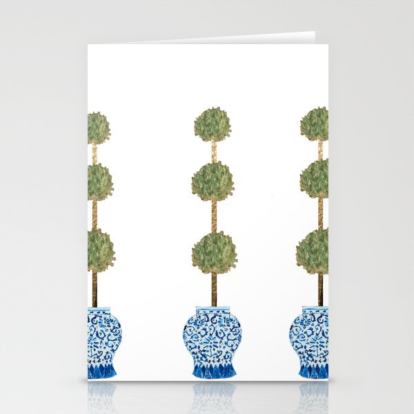 Three Hand Painted Topiary Topiaries  Stationery Card Gallery Image 2