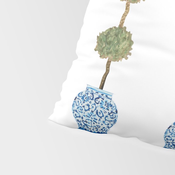 Three Hand Painted Topiary Topiaries  Pillow Sham Gallery Image 4