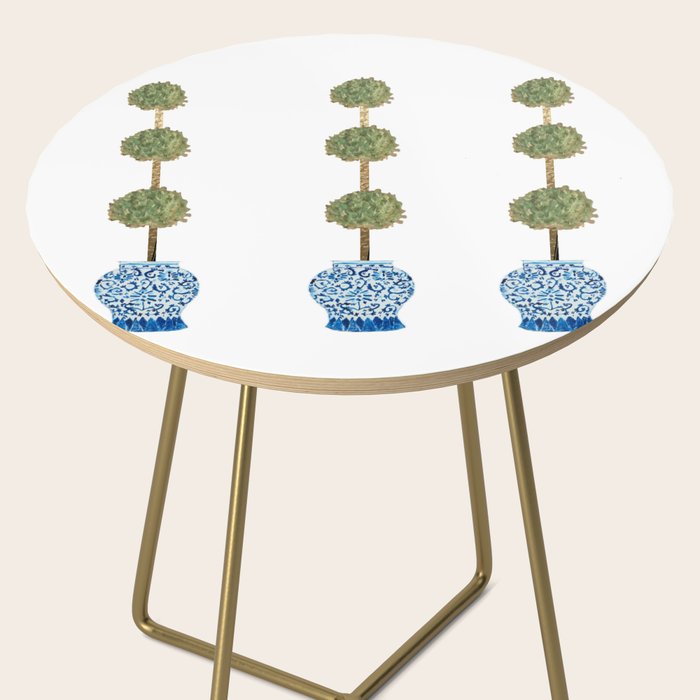 Three Hand Painted Topiary Topiaries  Side Table Gallery Image 2