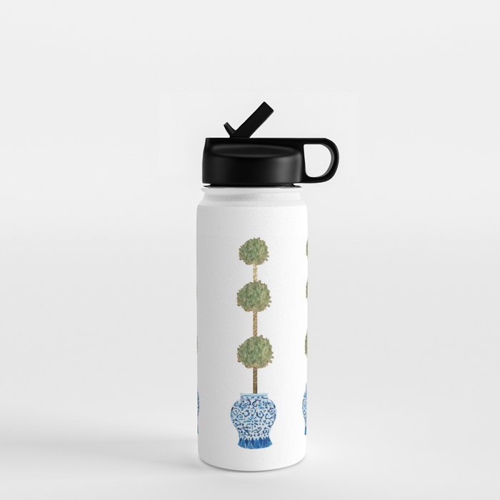 Three Hand Painted Topiary Topiaries  Water Bottle Gallery Image 1