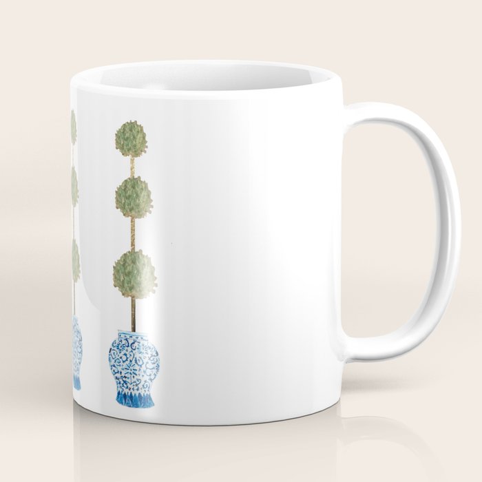 Three Hand Painted Topiary Topiaries  Coffee Mug Gallery Image 1