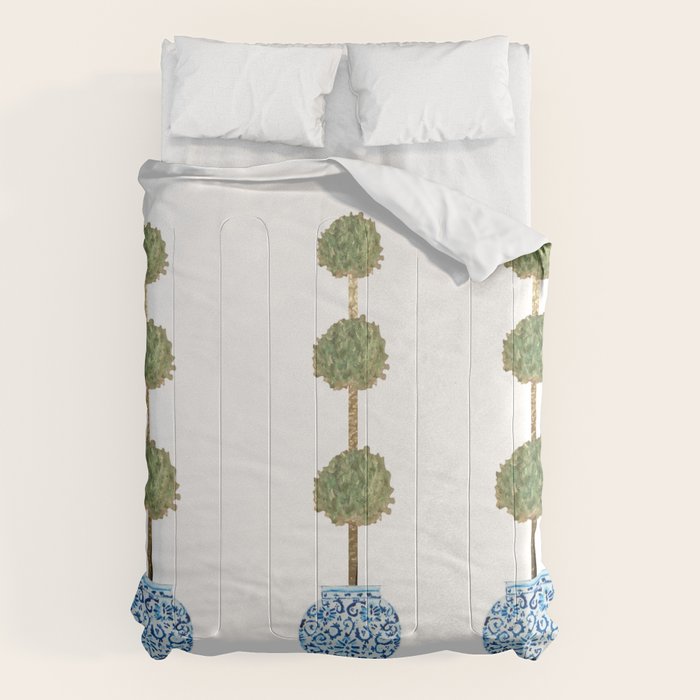 Three Hand Painted Topiary Topiaries  Comforter Gallery Image 1
