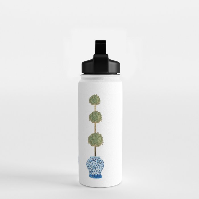 Three Hand Painted Topiary Topiaries  Water Bottle Gallery Image 2