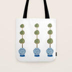 Three Hand Painted Topiary Topiaries  Tote Bag Gallery Image 1