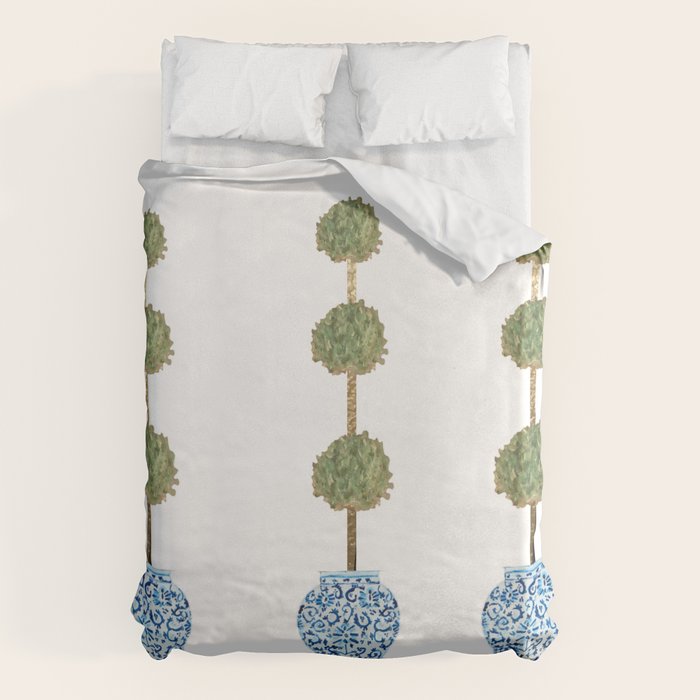 Three Hand Painted Topiary Topiaries  Duvet Cover Gallery Image 6