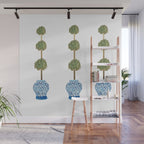 Three Hand Painted Topiary Topiaries  Wall Mural Gallery Image 1