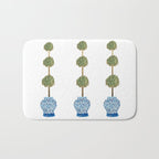 Three Hand Painted Topiary Topiaries  Bath Mat Gallery Image 1