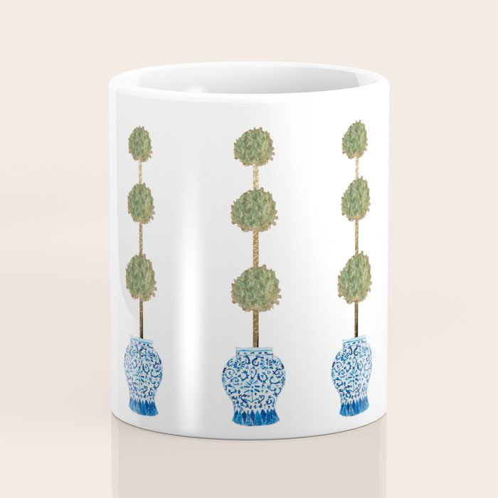 Three Hand Painted Topiary Topiaries  Coffee Mug Gallery Image 4