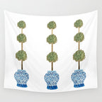 Three Hand Painted Topiary Topiaries  Wall Tapestry Gallery Image 4