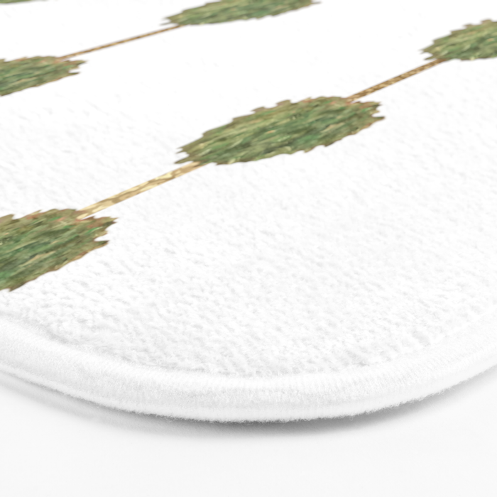 Three Hand Painted Topiary Topiaries  Bath Mat Gallery Image 3
