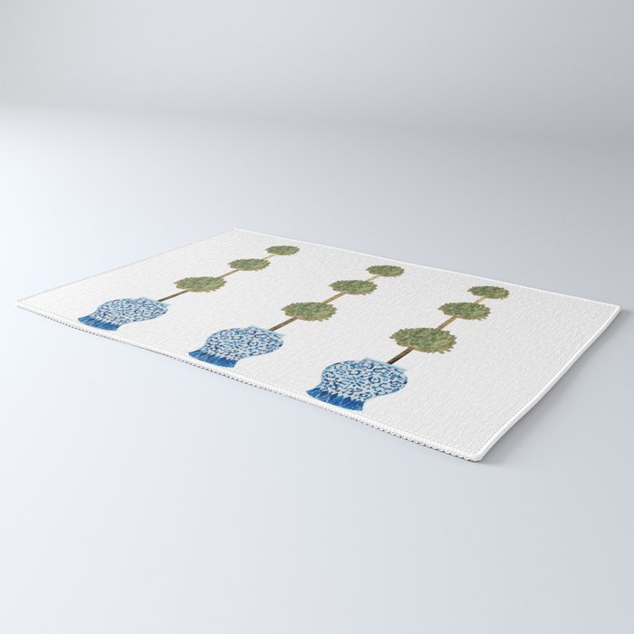 Three Hand Painted Topiary Topiaries  Rug Gallery Image 3