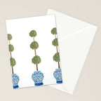 Three Hand Painted Topiary Topiaries  Stationery Card Gallery Image 2