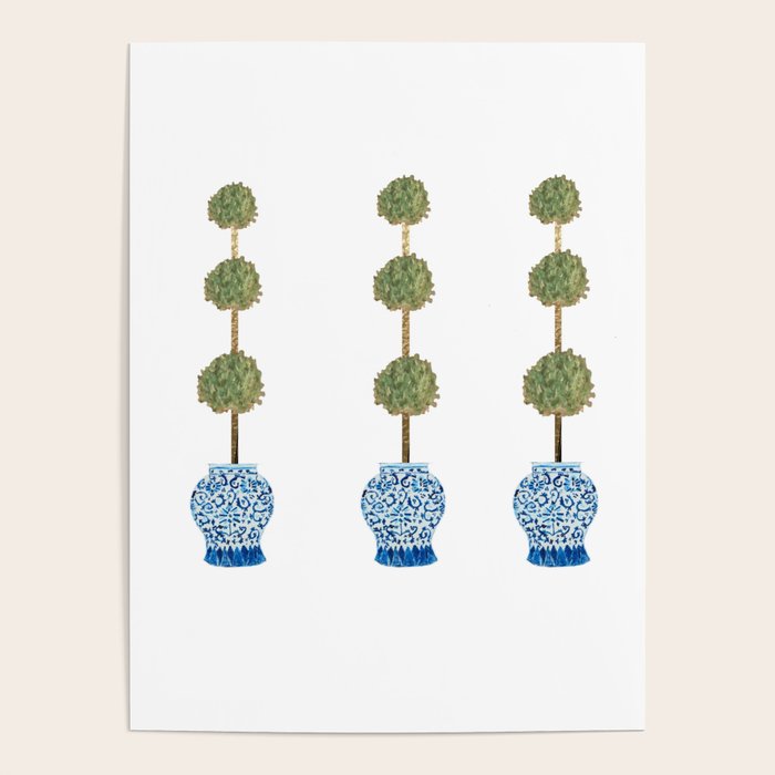 Three Hand Painted Topiary Topiaries  Poster Gallery Image 4