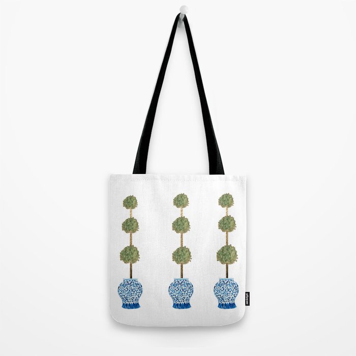 Three Hand Painted Topiary Topiaries  Tote Bag Gallery Image 2