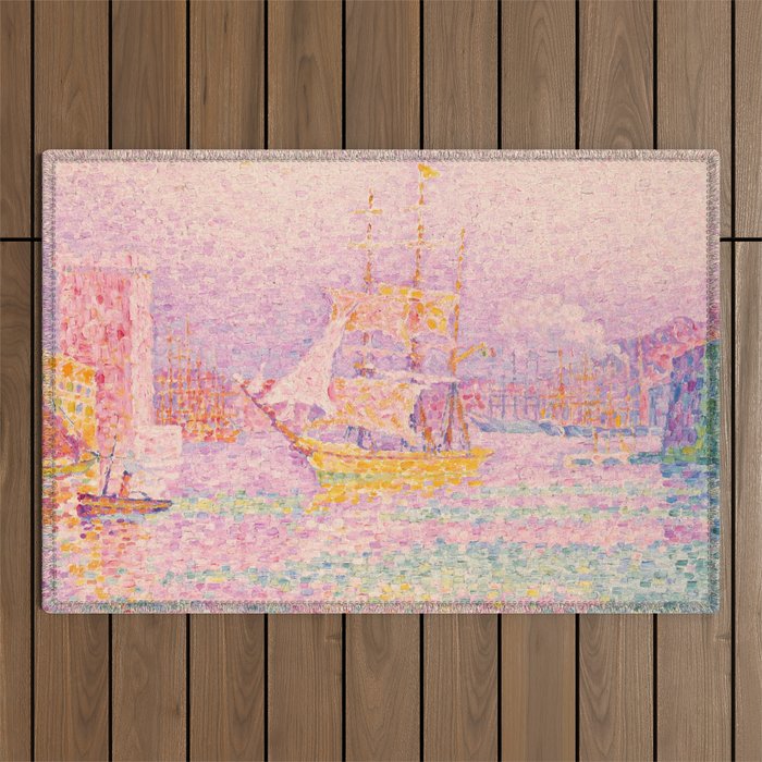 Paul Signac "Harbour at Marseilles" Outdoor Rug Gallery Image 1