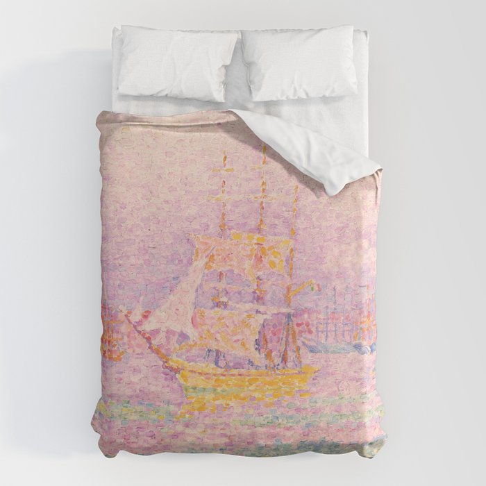 Paul Signac "Harbour at Marseilles" Duvet Cover Gallery Image 6