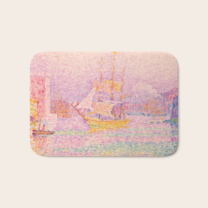 Paul Signac "Harbour at Marseilles" Bath Mat Gallery Image 1