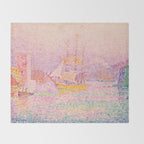 Paul Signac "Harbour at Marseilles" Throw Blanket Gallery Image 2