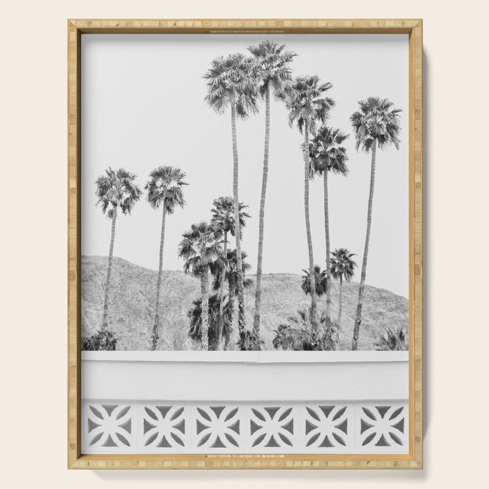 Breeze Block - Palm Springs Black and White Photography Serving Tray Gallery Image 1
