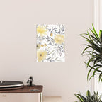 Modern, Floral Prints, Yellow, Gray and White Poster Gallery Image 2