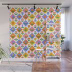 Retro colorful geometric flower art pattern Wall Mural Gallery Image 1