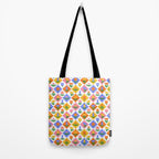 Retro colorful geometric flower art pattern Tote Bag Gallery Image 2