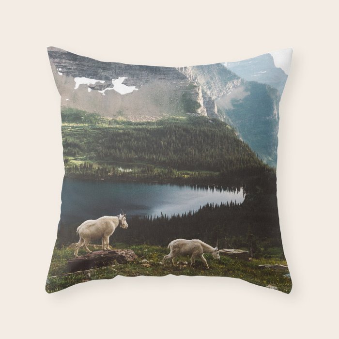 A Walk With The Mountain Goats Throw Pillow Gallery Image 1