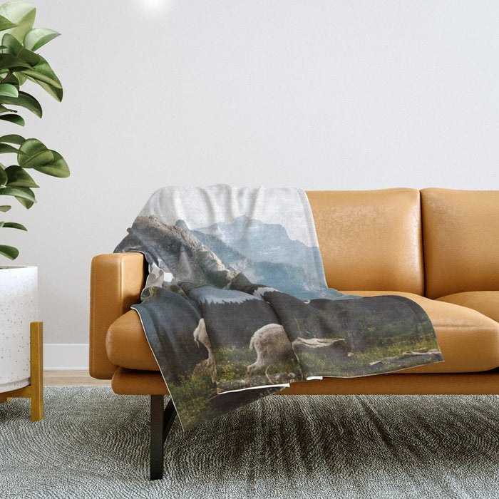 A Walk With The Mountain Goats Throw Blanket Gallery Image 1