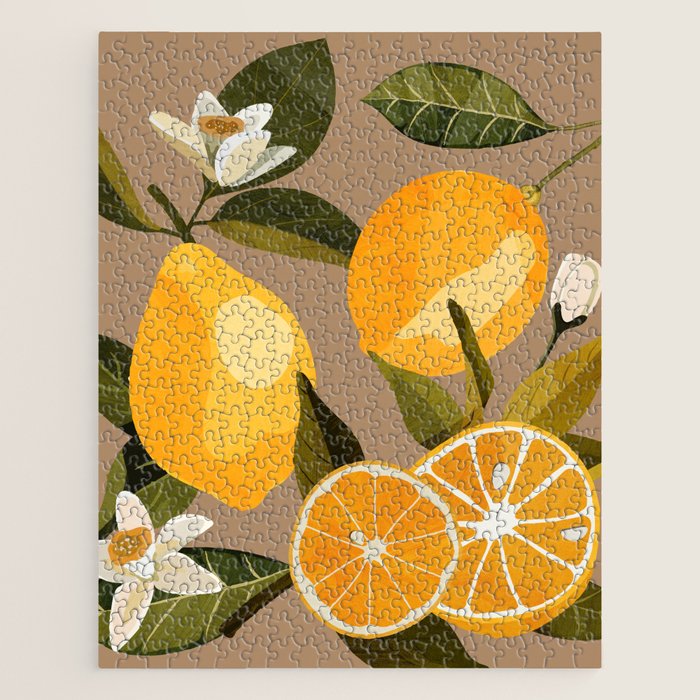 Lemons Botanical Art 2 Jigsaw Puzzle Gallery Image 1