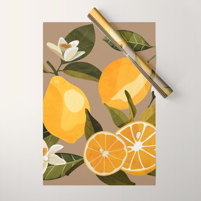 Lemons Botanical Art 2 Wrapping Paper Gallery Image 1