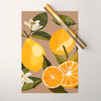 Lemons Botanical Art 2 Wrapping Paper Gallery Image 1