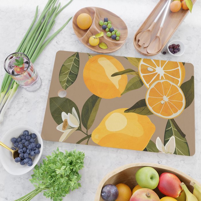 Lemons Botanical Art 2 Cutting Board Gallery Image 2