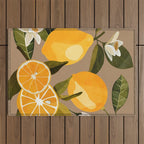 Lemons Botanical Art 2 Outdoor Rug Gallery Image 1