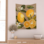 Lemons Botanical Art 2 Wall Tapestry Gallery Image 2