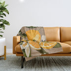 Lemons Botanical Art 2 Throw Blanket Gallery Image 1