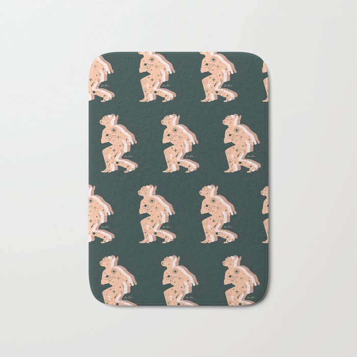 Space Cowboy - Emerald & Peach Bath Mat Gallery Image 1