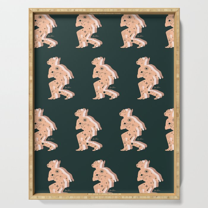 Space Cowboy - Emerald & Peach Serving Tray Gallery Image 1
