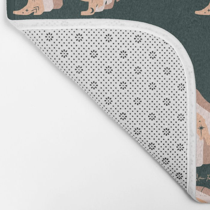 Space Cowboy - Emerald & Peach Bath Mat Gallery Image 2