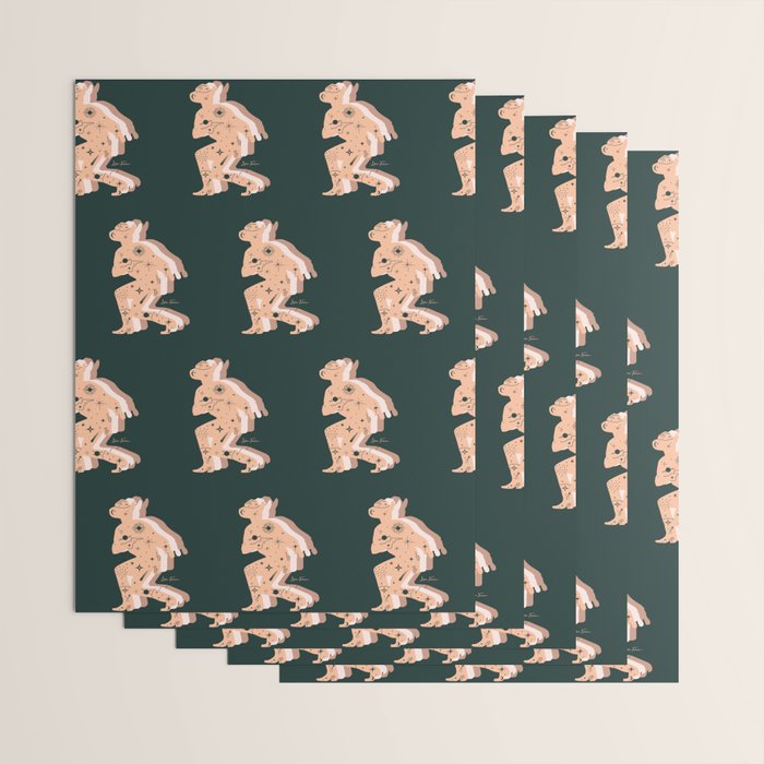 Space Cowboy - Emerald & Peach Wrapping Paper Gallery Image 3