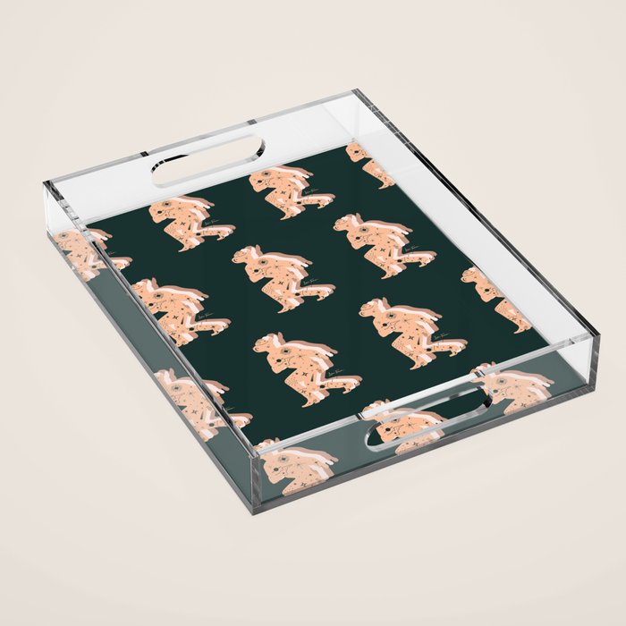 Space Cowboy - Emerald & Peach Acrylic Tray Gallery Image 1