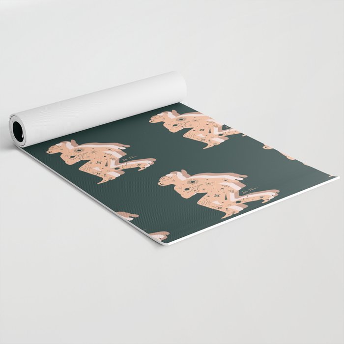 Space Cowboy - Emerald & Peach Yoga Mat Gallery Image 2